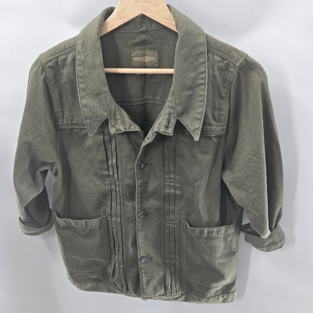 Levi's Made and Crafted Olive Green 100% Cotton Made in Turkey Utility Jacket 1